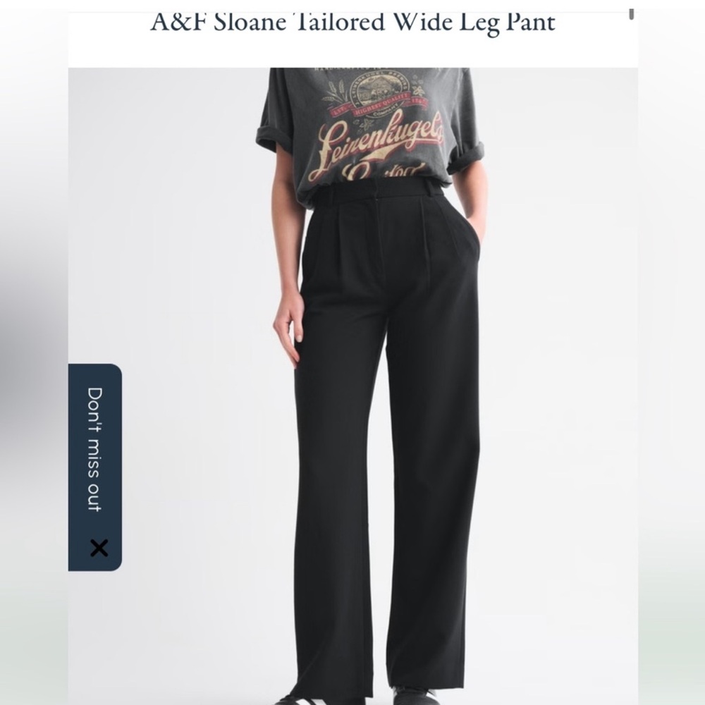 Abercrombie & Fitch Black Wide Leg Pants
